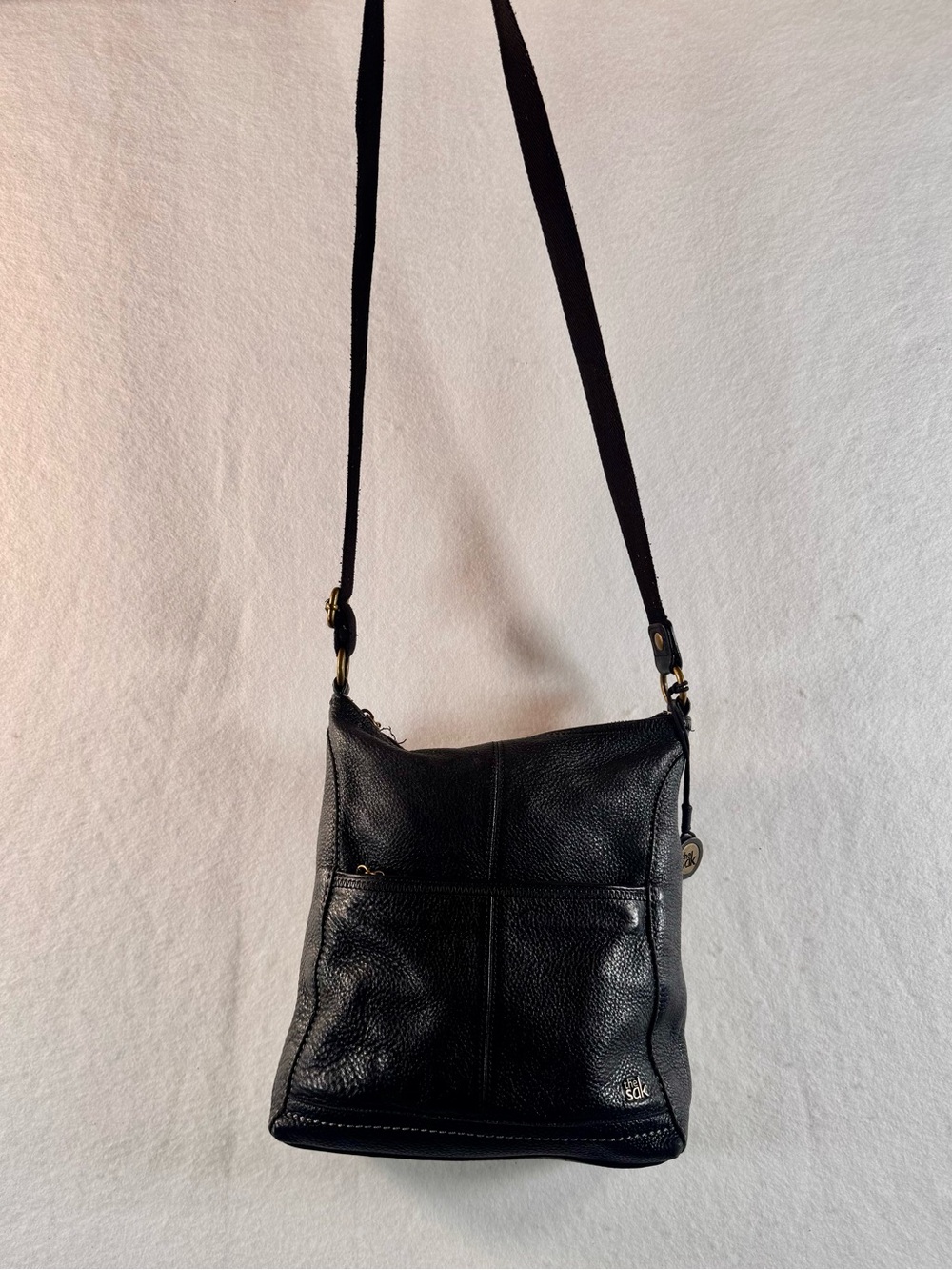 The Sak Black Pebbled Leather Crossbody Purse